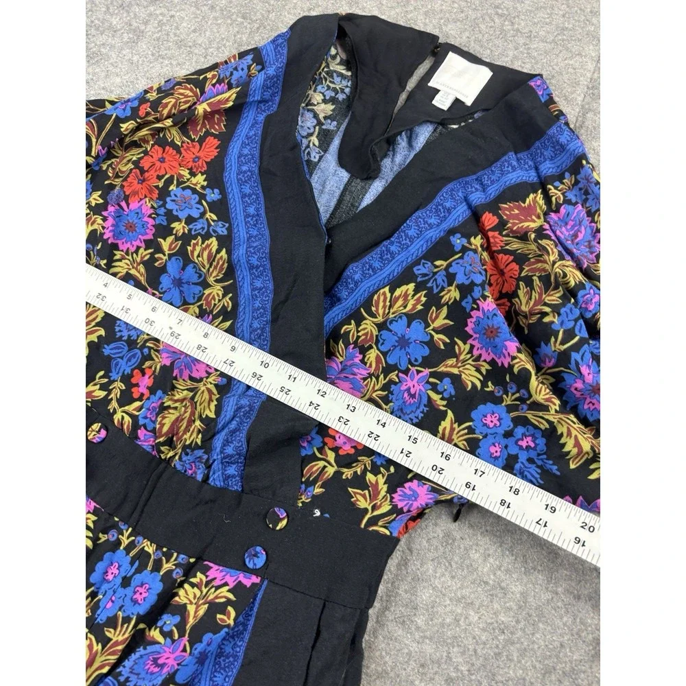 ANTHROPOLOGIE ETT:TWA Jumpsuit Women's 0 Floral Flower Print Artsy Hippie Boho - Picture 9 of 11